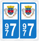 Auto - Sticker immatriculation 977 - Saint-Barthélemy