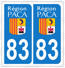 Auto - Sticker immatriculation 83 – Provence-Alpes-Côtes d'Azur
