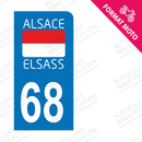 Moto - Sticker immatriculation 68 - Rot un Wiss new