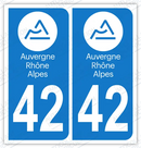 Auto - Autocollant immatriculation 42 – Auvergne-Rhône-Alpes