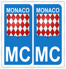 Auto - Sticker immatriculation Blason Monaco