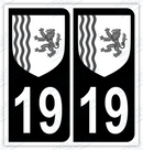 Auto - Autocollant immatriculation 19 – Blason Nouvelle Aquitaine
