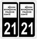 Auto - Autocollant immatriculation 21 – Blason Bourgogne Franche-Comté