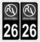 Auto - Autocollant immatriculation 26 – Rhône-Alpes