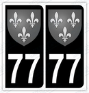 Auto - Autocollant immatriculation 77 – Blason Île-de-France