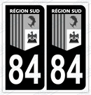 Auto - Autocollant immatriculation 84 – Provence-Alpes-Côte d'Azur