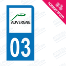 Moto - Autocollant immatriculation 03 – Auvergne