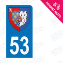 Moto - Autocollant immatriculation 53 – Blason Pays de la Loire