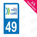 Moto - Sticker immatriculation 49 - Maine et Loire new
