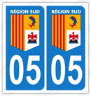 Auto - Sticker immatriculation 05 - Région sud