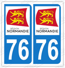 Auto - Sticker immatriculation 76 – Seine Maritime