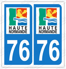 Auto - Sticker immatriculation 76 - Seine Maritime