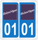 Auto - Autocollant immatriculation 01 - Ain