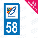 Moto - Sticker immatriculation 58 - Nièvre new