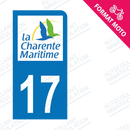 Moto - Sticker immatriculation 17 - Logo Charente maritime new