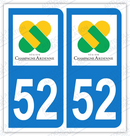 Auto - Sticker immatriculation 52 - Haute Marne
