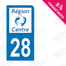 Moto - Sticker immatriculation 28 - Eure et Loir new