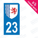 Moto - Sticker immatriculation 23 - Blason Nouvelle Aquitaine new