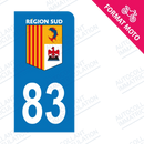 Moto - Sticker immatriculation 83 - Région Sud new