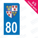 Moto - Sticker immatriculation 80 - Blason Picardie new