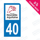 Moto - Sticker immatriculation 40 - Nouvelle Aquitaine new