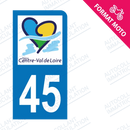 Moto - Autocollant plaque immatriculation 45 - Centre - Val de Loire new