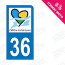 Moto - Autocollant plaque immatriculation 36 - Centre - Val de Loire new