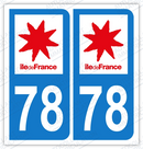 Auto - Sticker immatriculation 78 – Yvelines