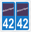 Auto - Sticker immatriculation 42 - Loire