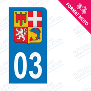 Moto - Autocollant immatriculation 03 – Blason Auvergne-Rhône-Alpes