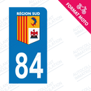 Moto - Sticker immatriculation 84 - Région Sud new
