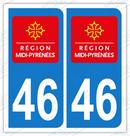 Auto - Sticker immatriculation 46 - Lot