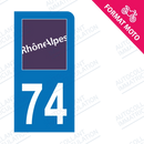 Moto - Sticker immatriculation 74 - Haute Savoie new