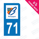 Moto - Sticker immatriculation 71 - Saône et Loire new
