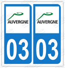 Auto - Sticker immatriculation 03 - Allier