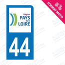 Moto - Sticker immatriculation 44 - Loire Atlantique new