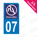 Moto - Sticker immatriculation 07 - Nouveau logo Rhône Alpes new