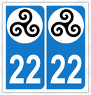 Auto - Sticker immatriculation 22 - Triskell