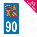 Moto - Sticker immatriculation 90 - Blason Bourgogne Franche-Comté