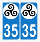 Auto - Sticker immatriculation 35 - Triskell