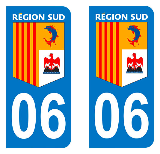Sticker immatriculation 06 - Région Sud