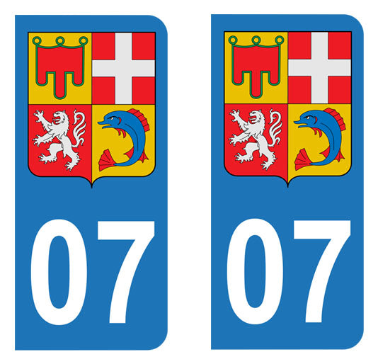 Sticker immatriculation 07 - Blason Auvergne Rhône Alpes