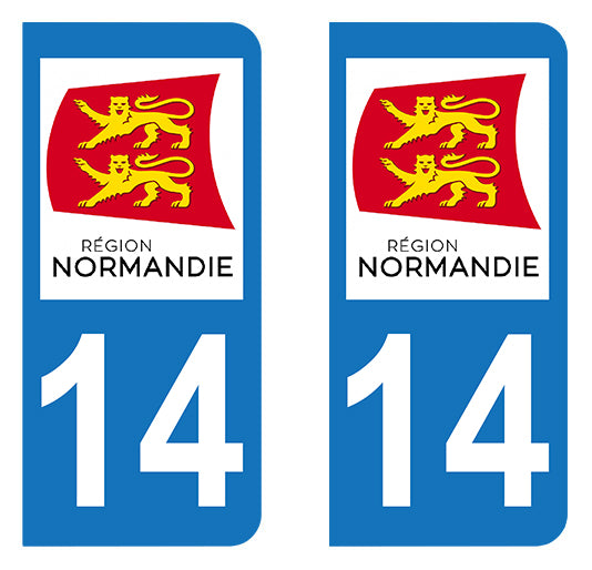 Sticker immatriculation 14 - Nouvelle région Normandie