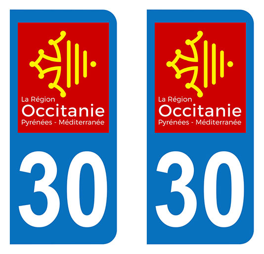 Sticker immatriculation 30 - Occitanie