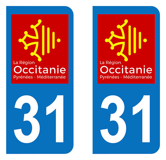 Sticker immatriculation 31 - Occitanie