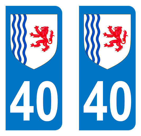 Sticker immatriculation 40 - Blason Nouvelle Aquitaine