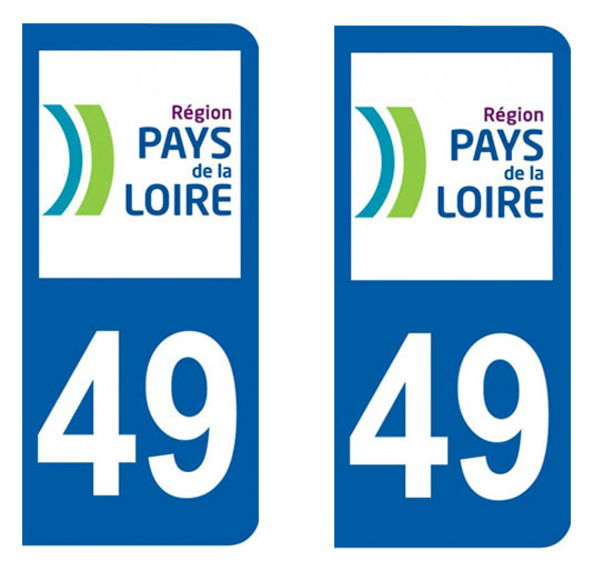Sticker immatriculation 49 - Maine et Loire