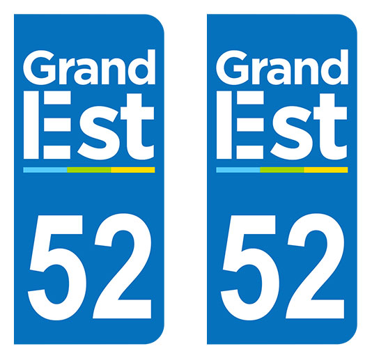 Sticker immatriculation 52 - Grand-Est