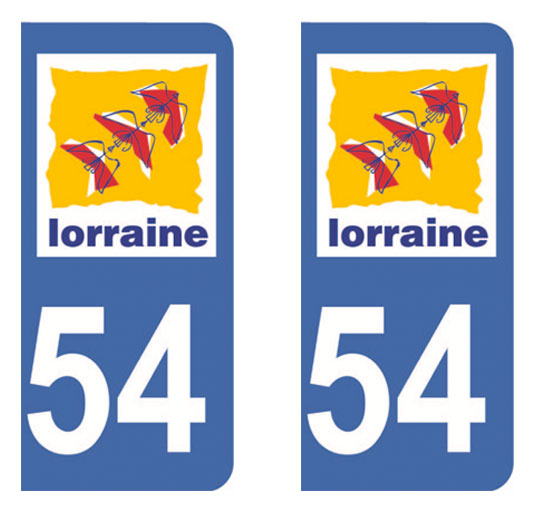 Sticker immatriculation 54 - Meurthe et Moselle