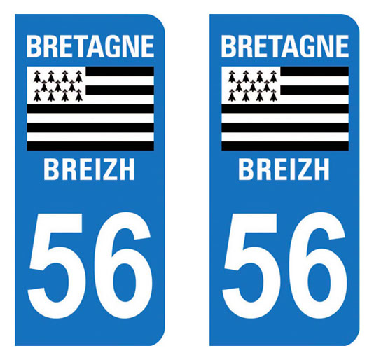 Sticker immatriculation 56 - Morbihan